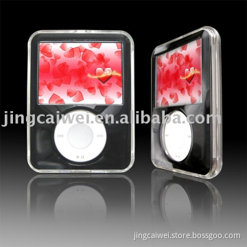Black Aluminum full cover Crystal Case for iPod Nano 3 Gen